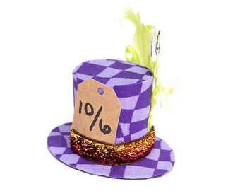 Mad Hatter Party Hat PURPLE Mad Hatter Tiny Top Hat Mad Hatter Party Favor