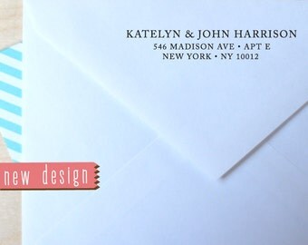 CUSTOM pre inked address STAMP with proof from USA, custom address stamp, pre inked custom address stamp, classic serif library stamp b5-81