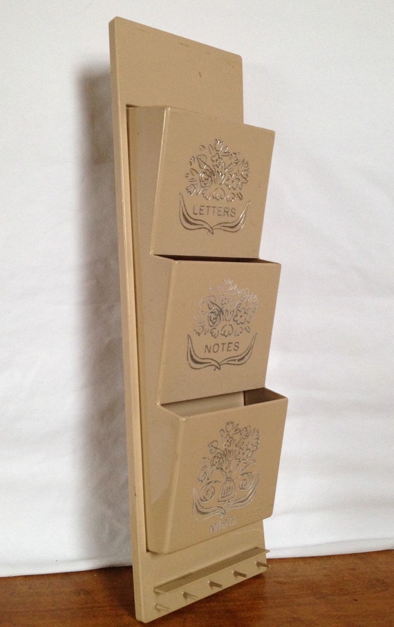 vintage plastic wall organizer for mail notes and by AmpersandCLE