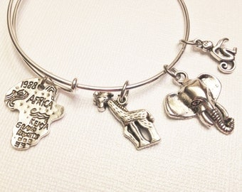 Love To Run Theme Bangle Charm Bracelet by IcyCoolCreations