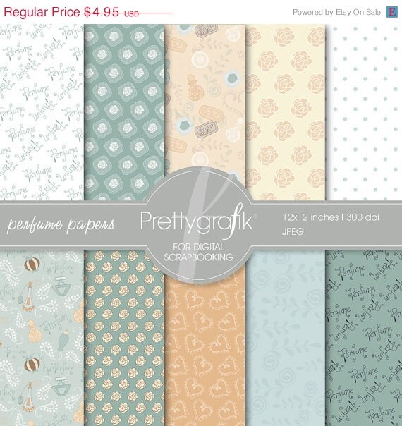 80% OFF SALE Perfume digital paper, commercial use, scrapbook papers, background - PS519 Il_570xn