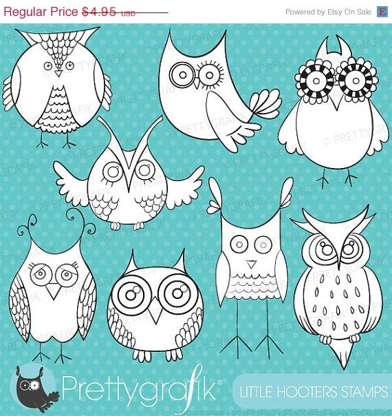 80% OFF SALE owl digital stamp commercial use, vector graphics, digital stamp, digital images - DS325 Il_570xn