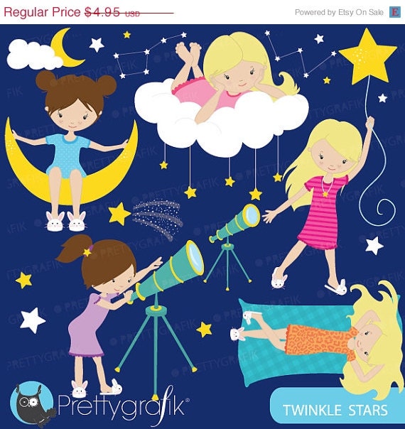 80% OFF SALE star gazing astronomy clipart commercial use, vector graphics, digital clip art, digital images - CL566 Il_570xn