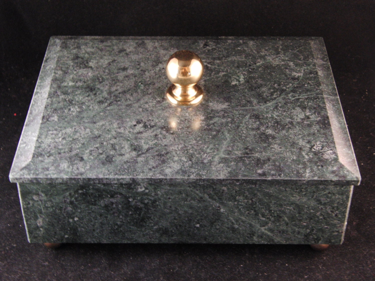 Black stone jewelry box by Decorative Crafts Inc by SweetResale