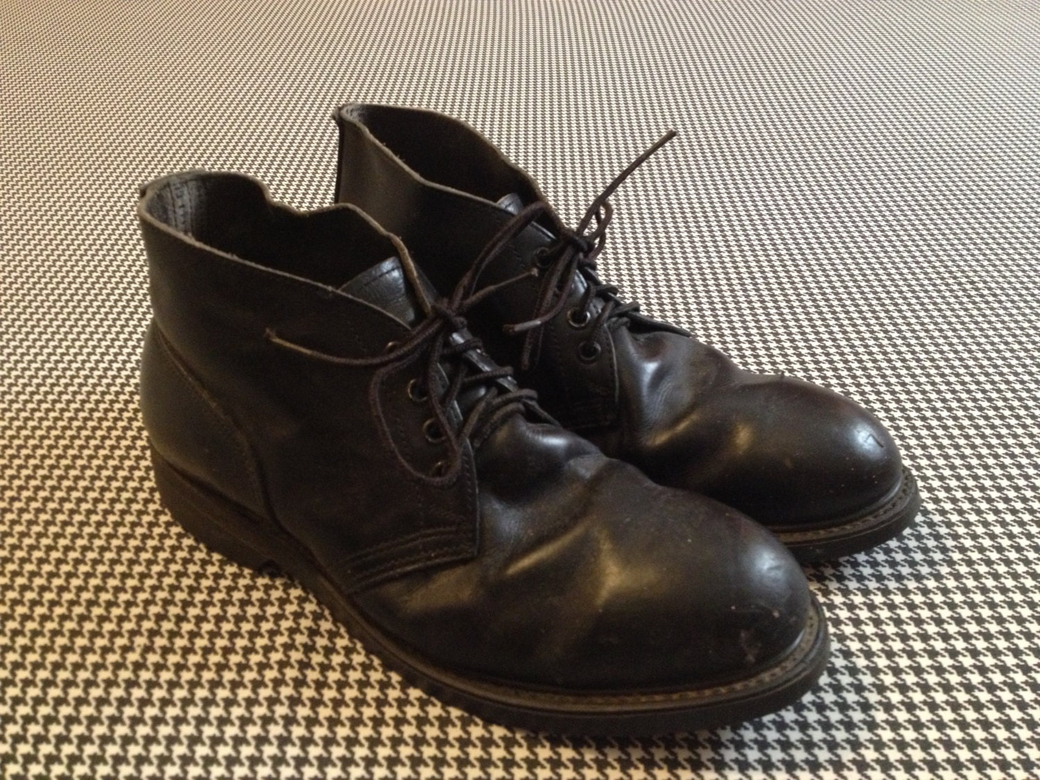 1980’s, black leather, Weinbrenner work boots, Men size 7.5, Women size ...