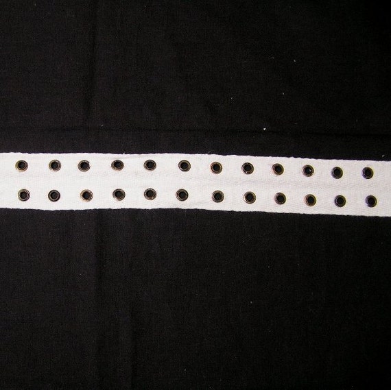 Double Row Eyelet Grommet White Twill Tape Brass Eyes BY the