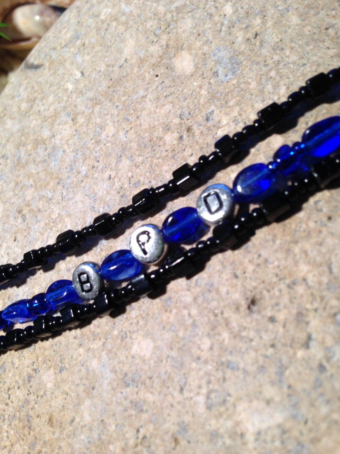 Thin Blue Line Custom Bracelets by BITOFTHEBEACH on Etsy