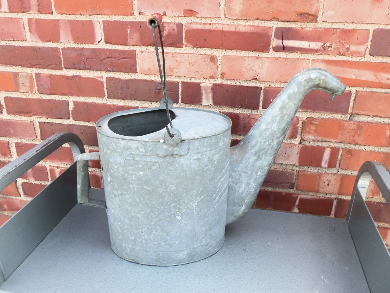 Vintage Galvanized Metal Oval Watering Can / by birchleaves