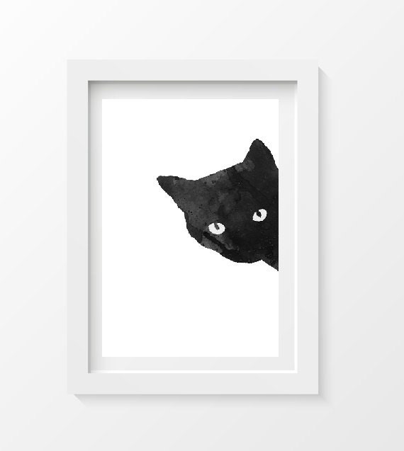 Framed Black Cat Silhouette Framed Black Cat Silhouette