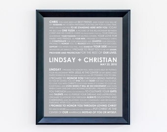 Wedding Vows Print - Wedding Vows Art - Personalized Vows Print