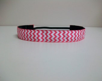 Handmade No-Slip Headband (Compare to Sweaty Bands) - Pink and White ...