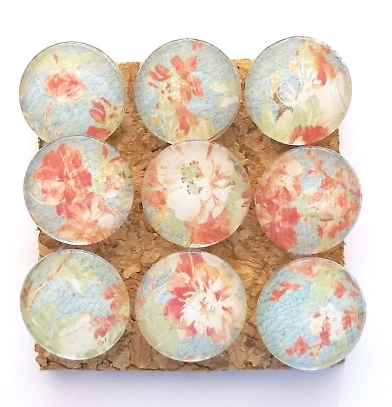 Flower Push Pins Decorative Push Pins Floral by GiftsNThisNThat