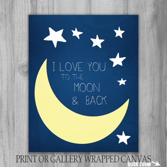 Items similar to I Love You to the Moon and Back, Nursery Wall Art ...