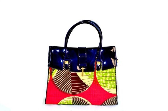 Items similar to African Print Bag, African Bag , Green Afrocentric Bag ...