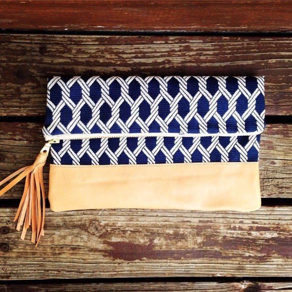 Nautical Rope Foldover Clutch. Best selling by melmaxdesigns