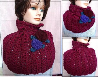Crochet Pattern neckwarmer collar scarf num 179 CARMELLA
