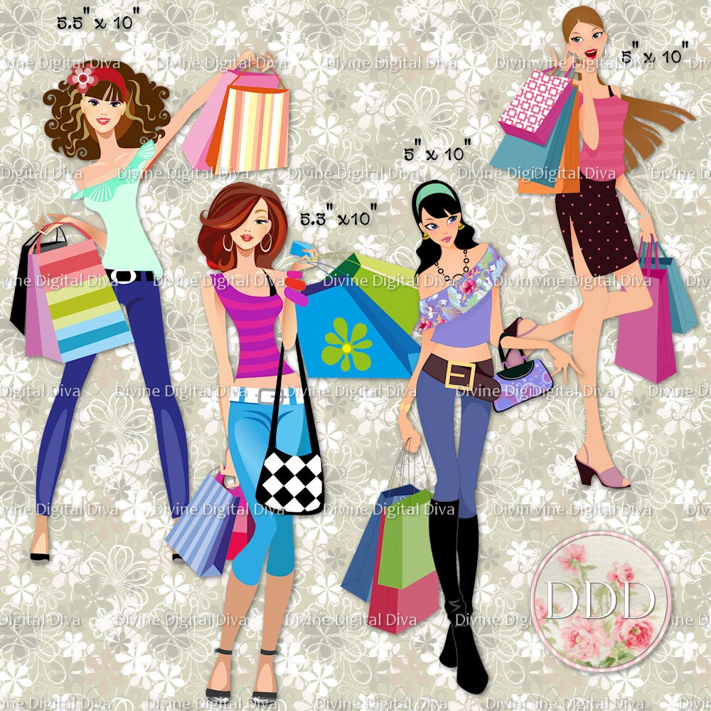 psd clipart- fashion shopping girl - photo #30