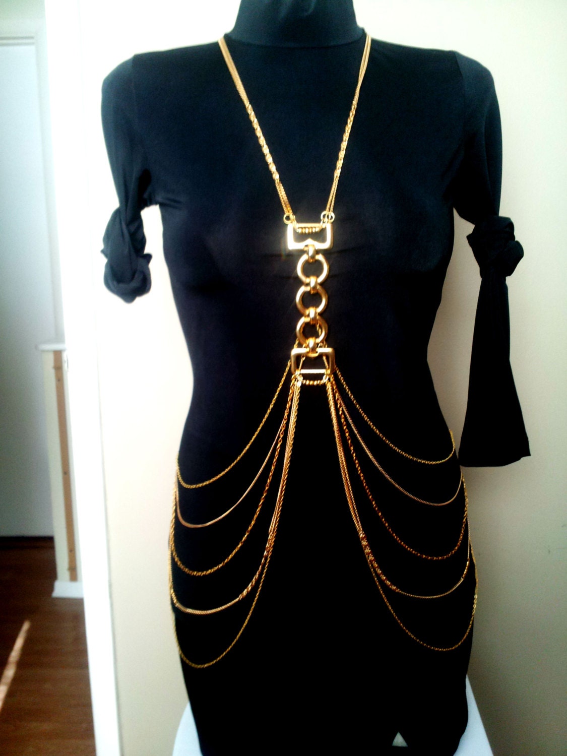 Shoulder Jewelry for Business Women. Necklace. Body Chain.