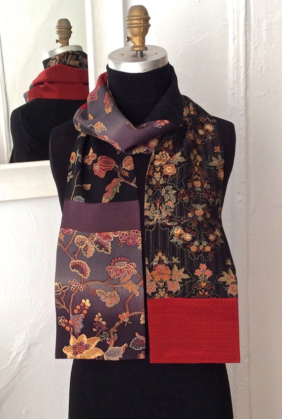 Silk Kimono Scarf Amazing Japanese Vintage Versatile by Wabiske