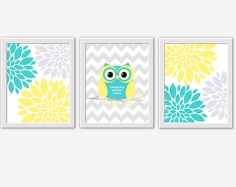 Items similar to Yellow, Grey, Teal Subway Style printable. Nurseries ...