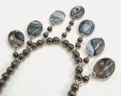 Gray Agate Fringe necklace Boho Dangle necklace natural gemstone statement jewelry Traditional India style bib necklace stripy agate bib Gray Agate Fringe necklace Boho Dangle necklace natural gemstone statement jewelry Traditional India style bib necklace stripy agate bib