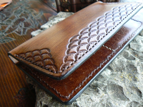 Tooled Handmade iPhone 6 and iPhone 6 Plus Wallet, Leather iPhone 6 Case, iPhone 6 Leather Wallet