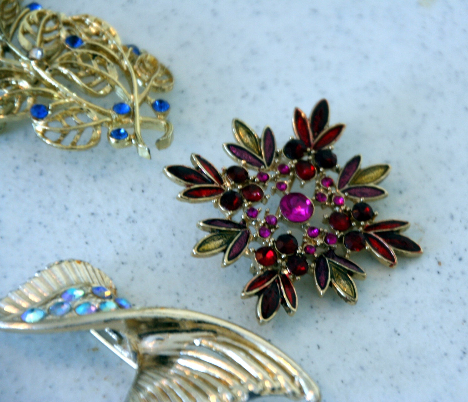 Set Of Vintage Brooches Retro Costume Jewelry Collection Gold Tone Vintage Pins Retro