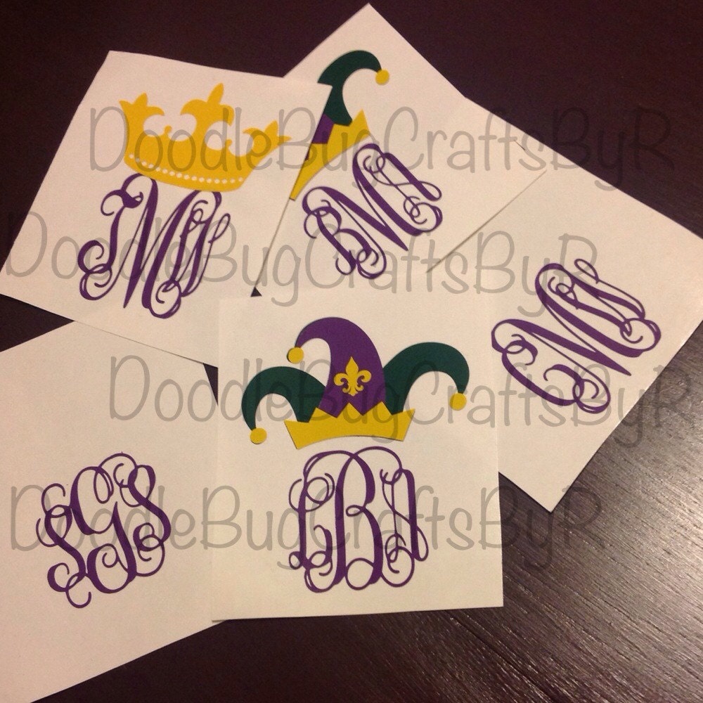 mardi gras vinyl stickers