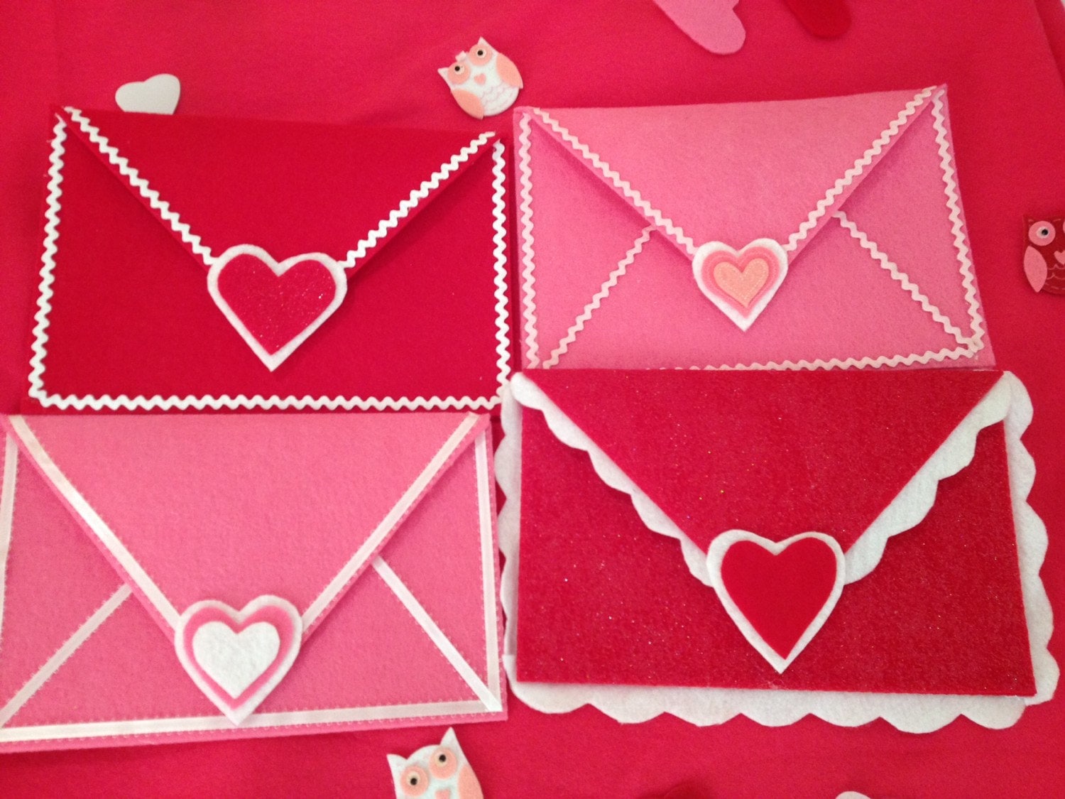 Valentine's Day Large Felt envelopes for Kids or Loved