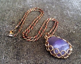 Hanging by a Thread- Lavender Druzy Quartz Pendant Necklace