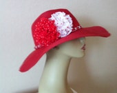 Stunning Red Large Brim Hat Stunning Red Large Brim Hat