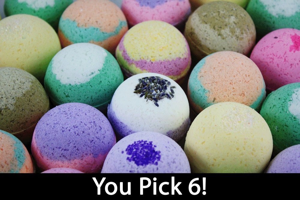 6 BUBBLE Bath Bombs You Choose Scents