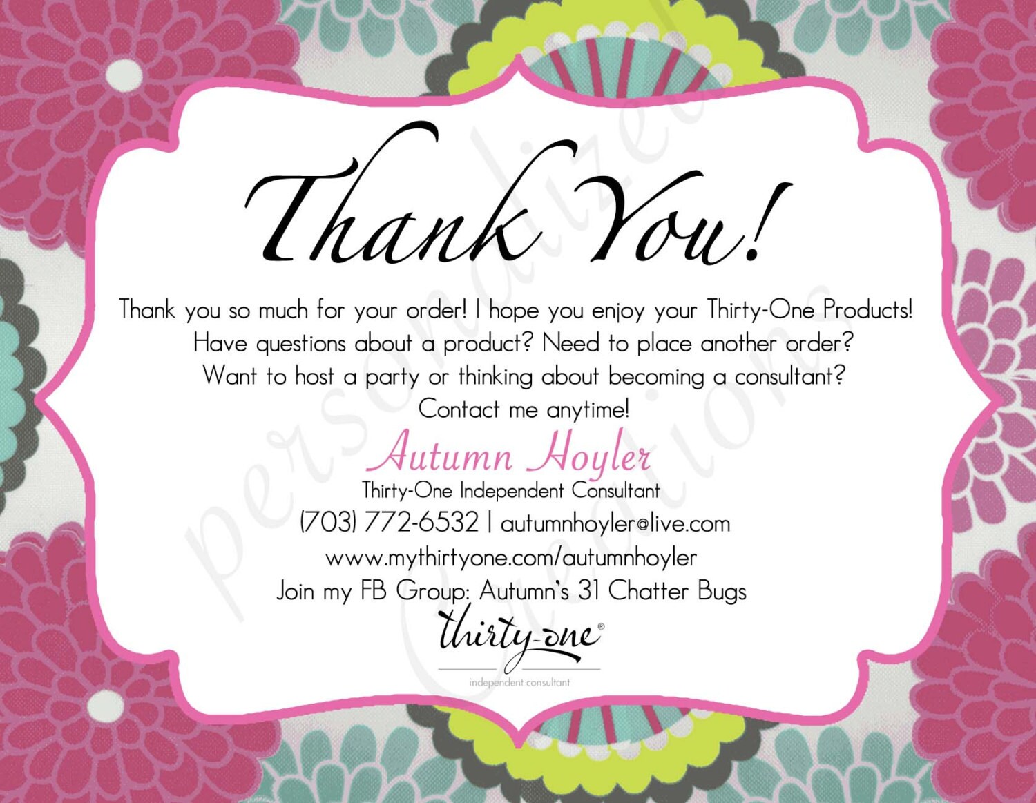 Personalized Thank You Cards made for by Sweetcrystal135 on Etsy