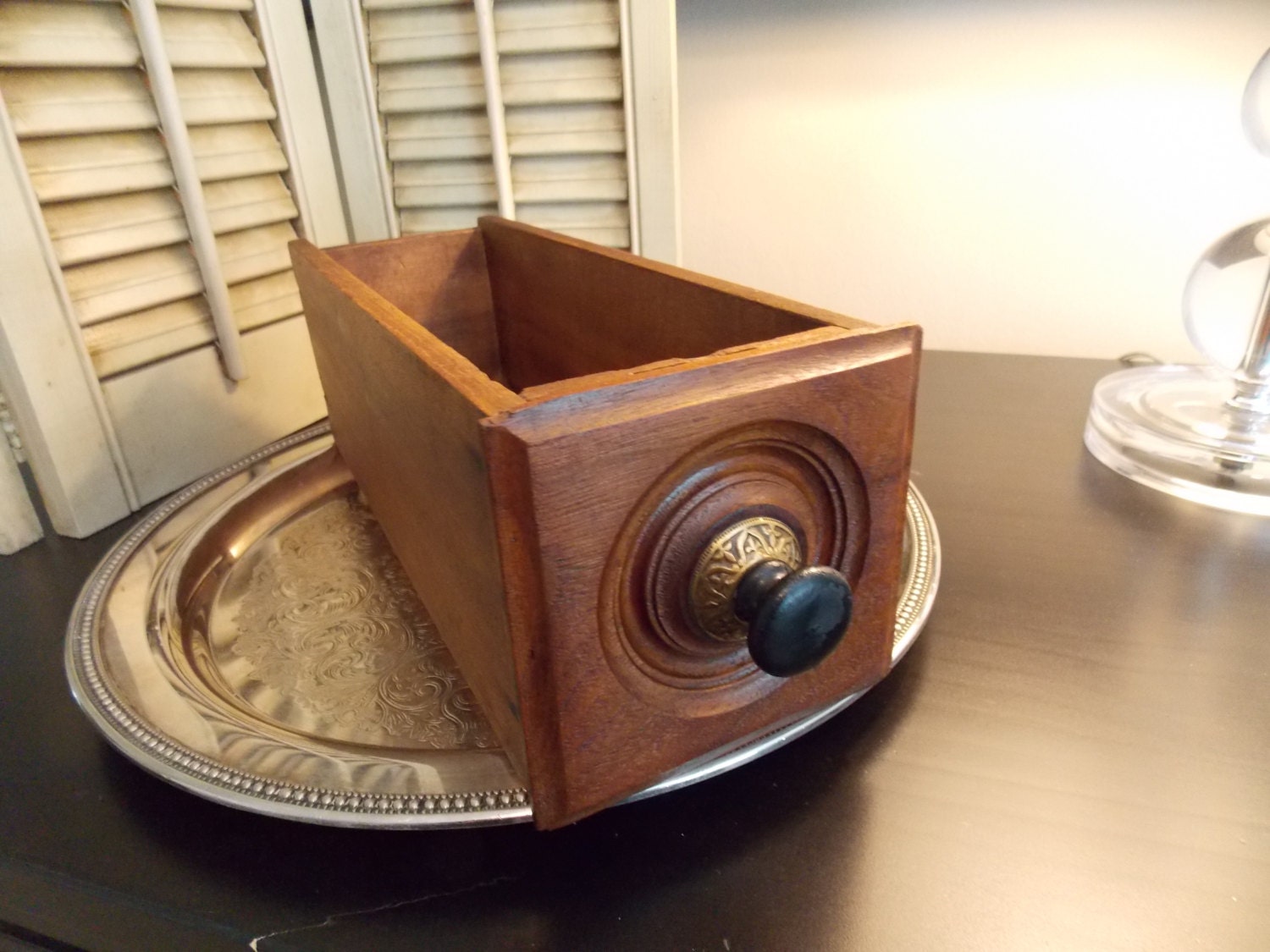 Vintage SEWING MACHINE DRAWER with Carved Design and Decorative Drawer