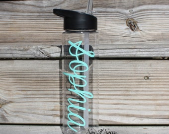Personalized Water Bottle Sports Bottle 24 ounce Monogrammed Waterbottle