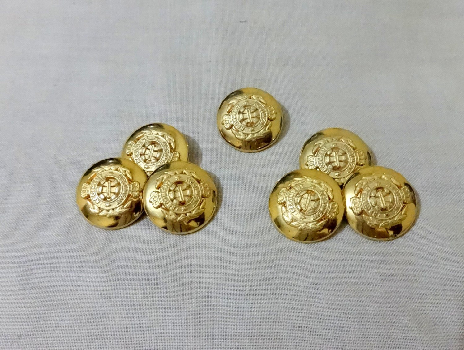 Gold Button Large Gold Buttons 7 pcs