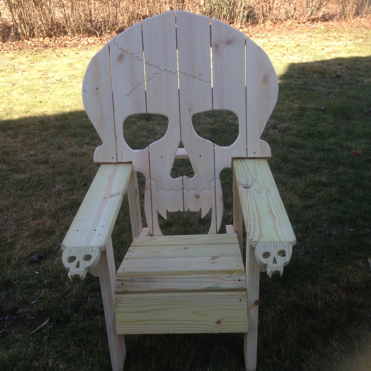 SKULL CHAIR ADIRONDACK chair..Queen sized chair yard