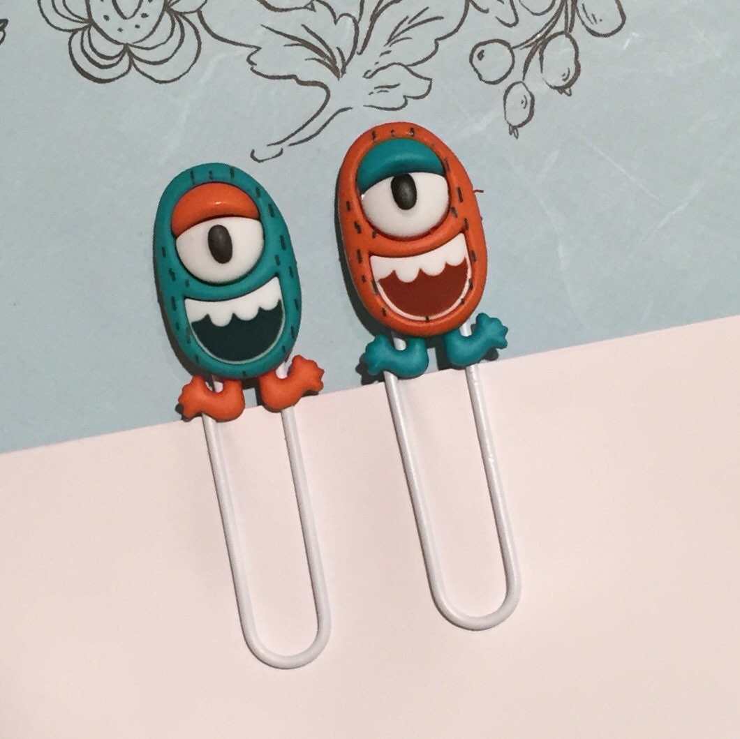 Monster Bookmarks Alien Bookmarks Kids by CustomcCreationsbyS