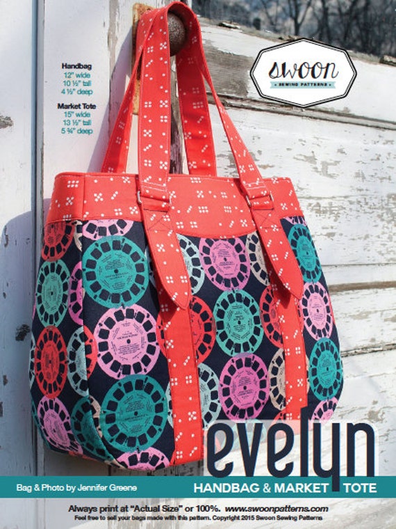 Swoon Patterns Evelyn Tote & Handbag PDF Tote by SwoonPatterns