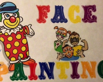 Items similar to 36"x18" Vinyl Banner Clown Circus Carnival Face ...