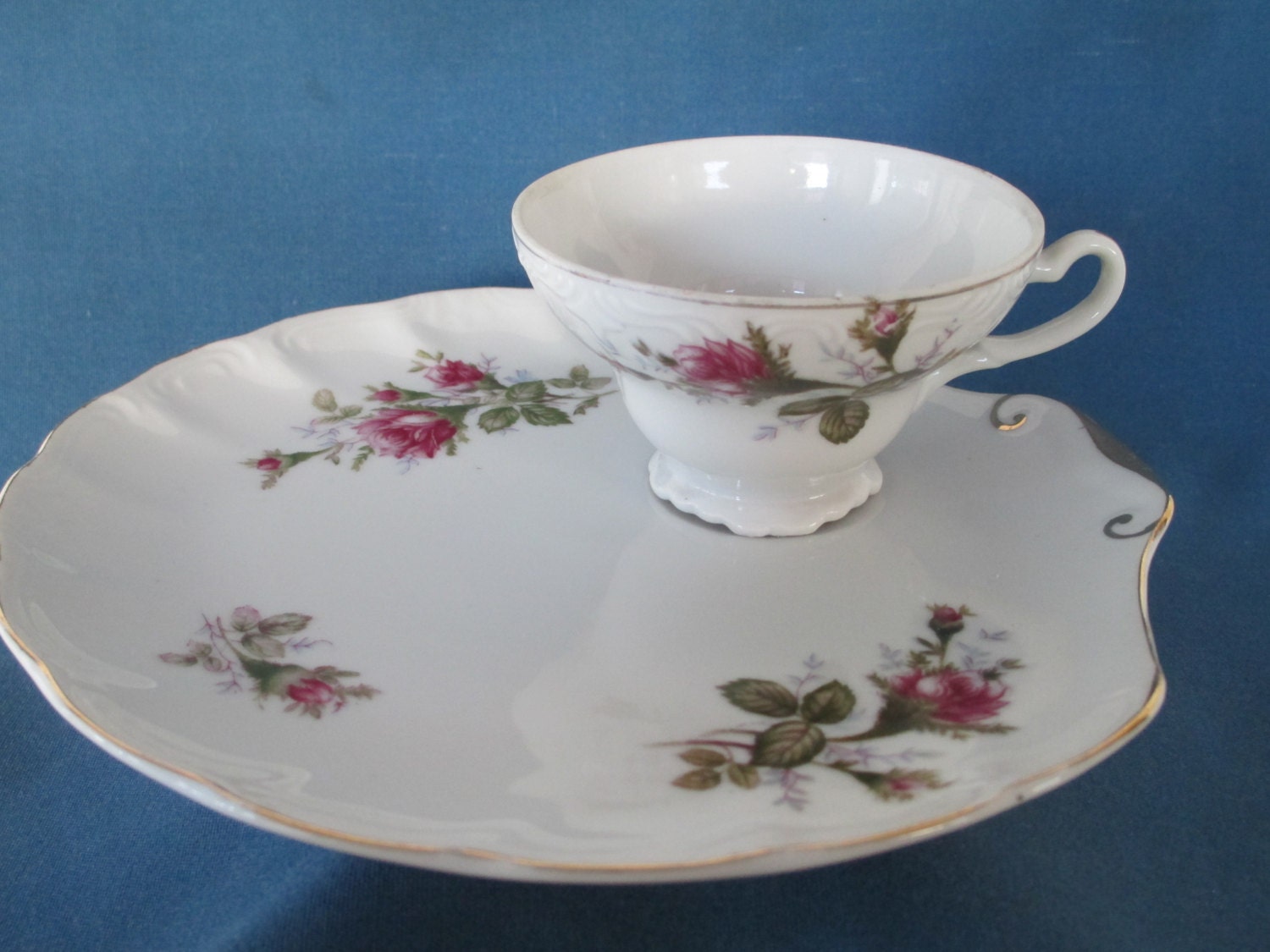 Vintage Pink Rose Snack Luncheon Plate & Cup Nasco Del Coronado – Haute ...