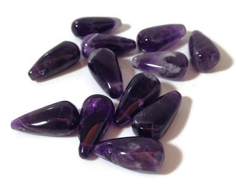 Genuine Amethyst Briolette Teardrops 9x20mm 4 pcs