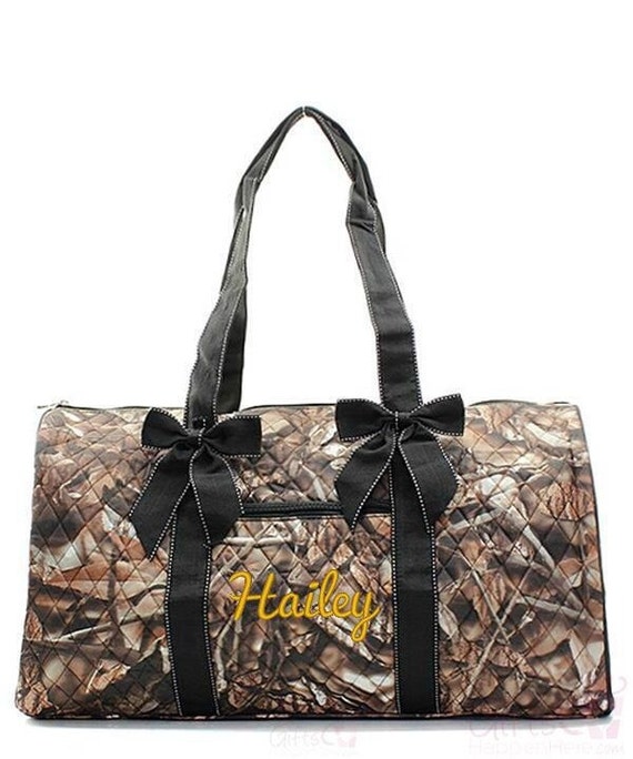 Personalized Duffle Bag Quilted Natural Camo Black Camouflage ...