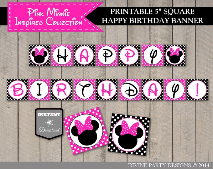 SALE INSTANT DOWNLOAD Hot Pink Mouse Printable Birthday Party Package / Editable / Hot Pink Mouse Collection / Item #1700