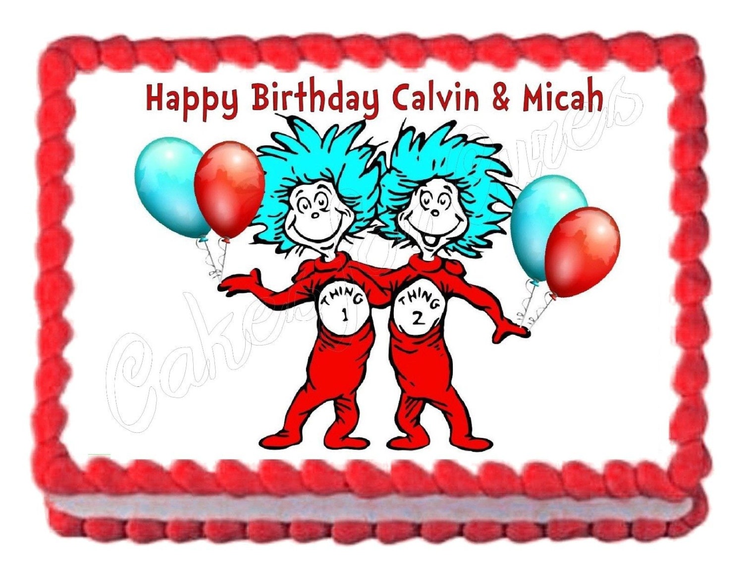 Dr. Seuss edible cake image frosting sheet cake topper