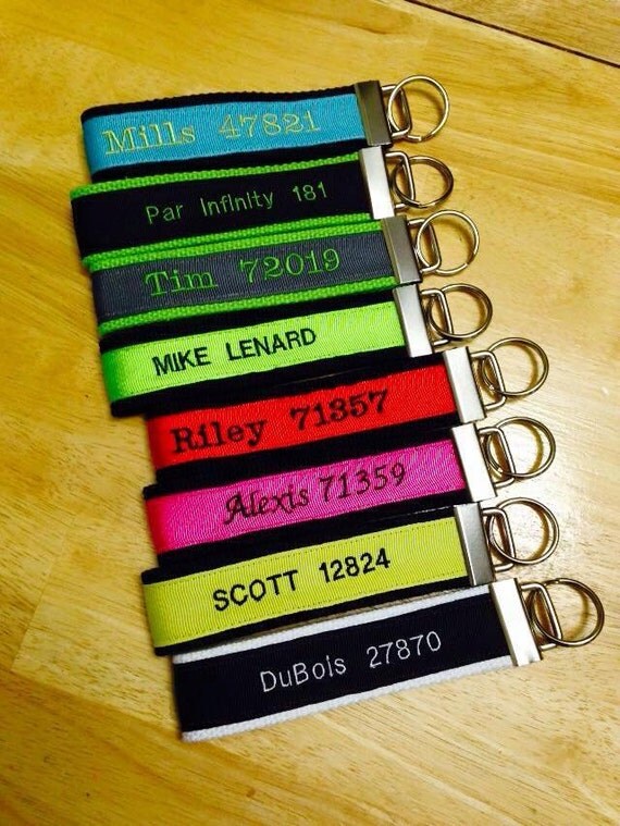 Personalized Key Fob Clutch BAG TAGEmbroidered by WhileEllieDreams