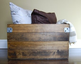 Rustic Wood Crate Living Room Decor Wood Storage Crate