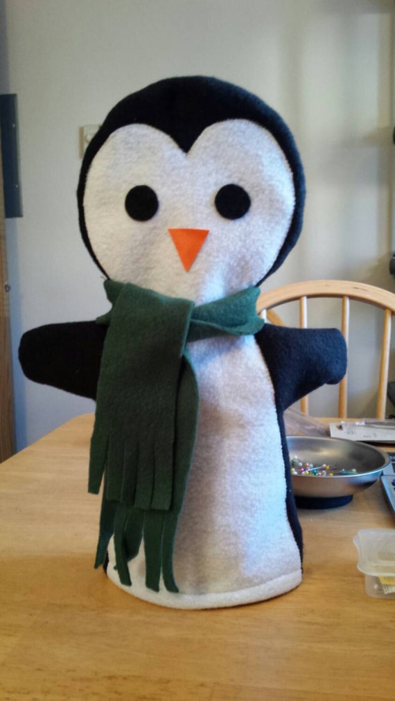 Adorable Penguin Hand Puppet by BagsByWolf on Etsy