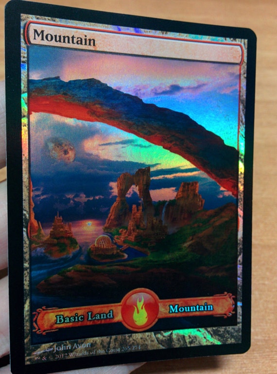 1x Mountain 2 FOIL SType Full Art Custom by GnDAlteredCards