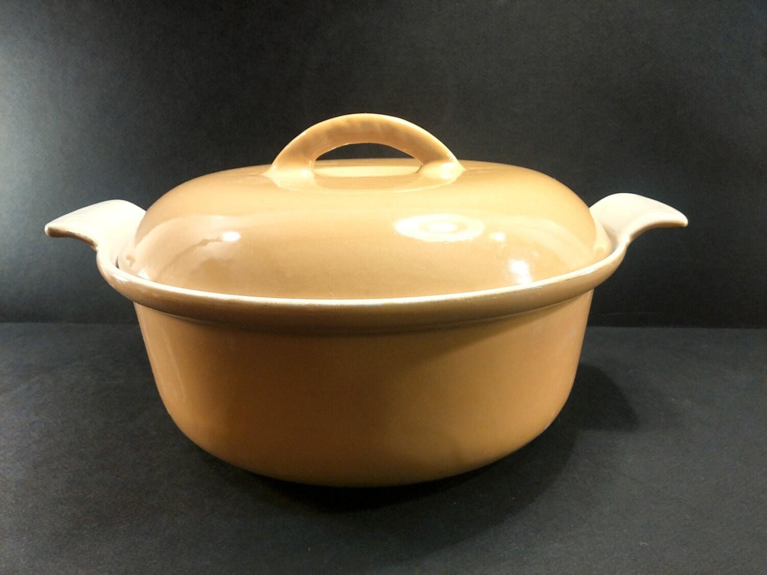 Vintage Descoware Belgium Golden Yellow Enameled Cast Iron